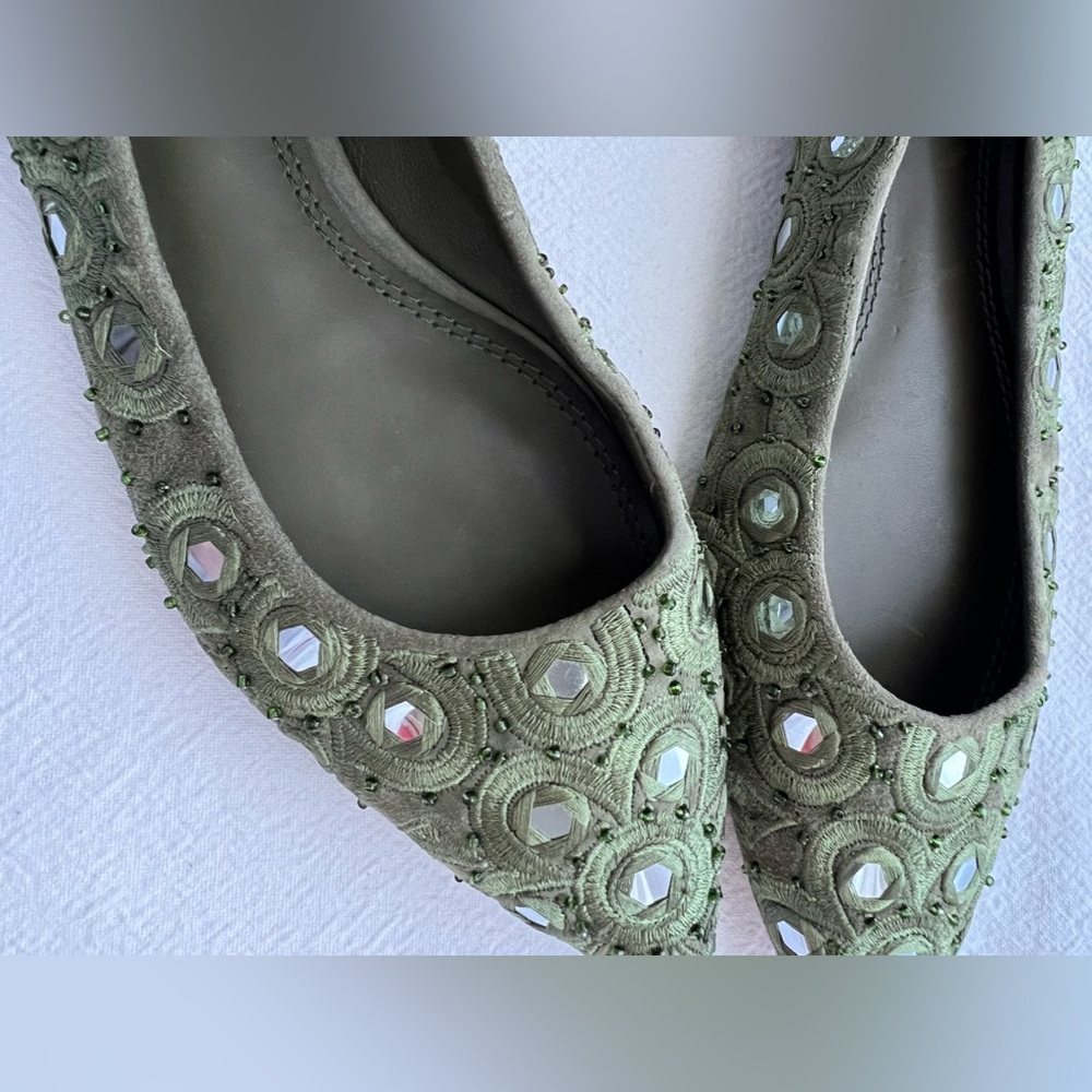 Tory Burch Yasmin Ballet Flat in Olive/Multi Size 6.5 - Picture 2 of 10